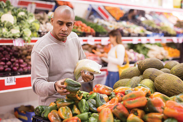 Man shopping for produce